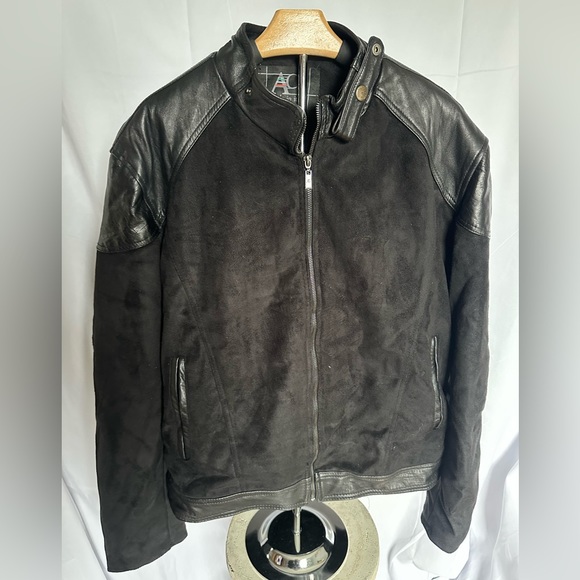 Black Suede and Leather Jacket - Picture 1 of 12